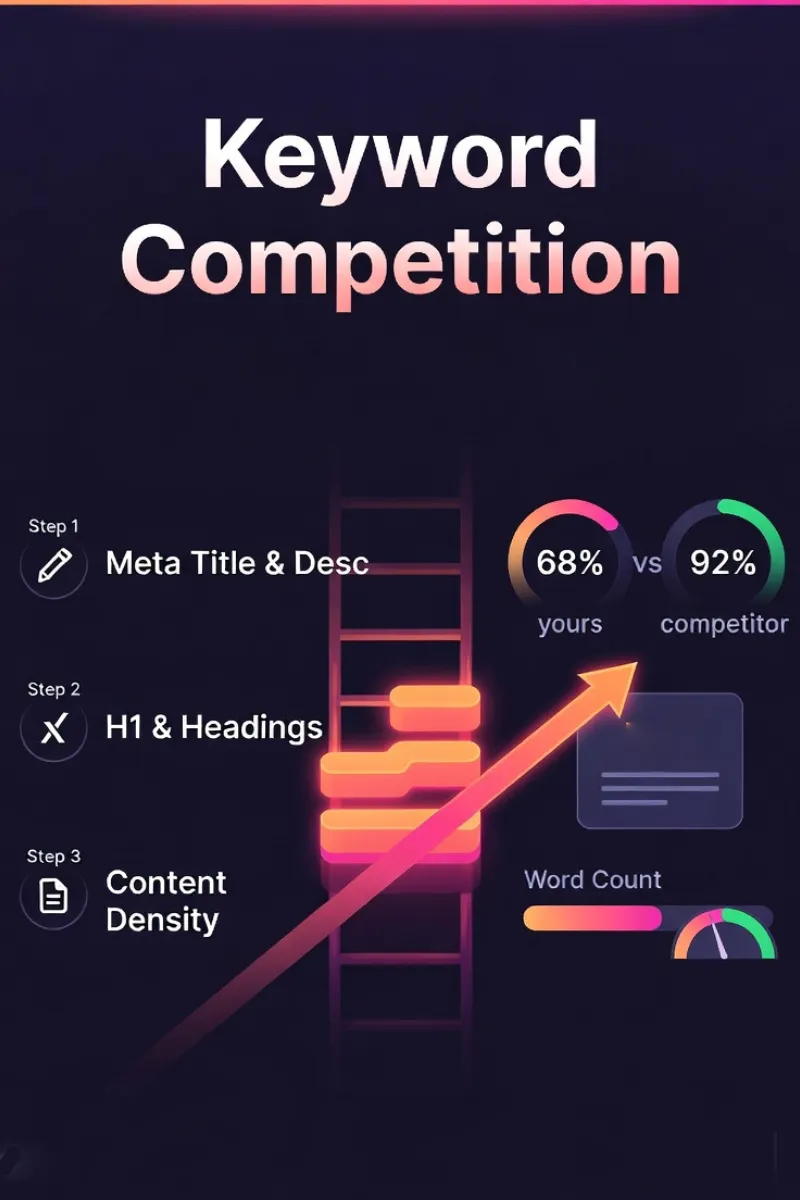 Keyword Placement Channels Infographic – Image Alts, Anchor Text, URL & Schema Optimization for Competition